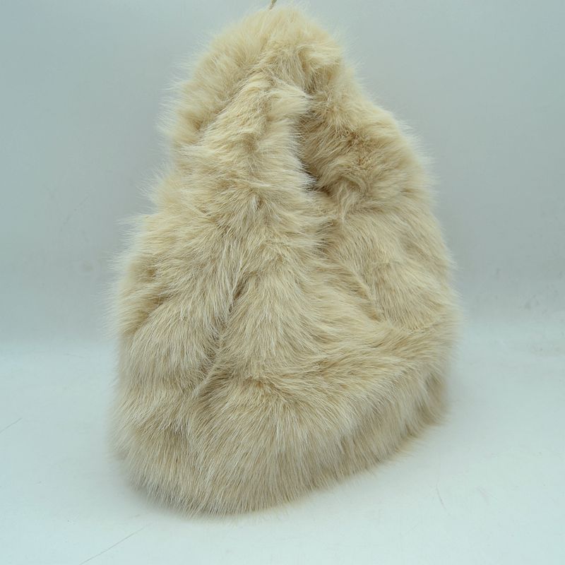 Fluffy Shaggy Plush Handbag with Integrated Top Handle
