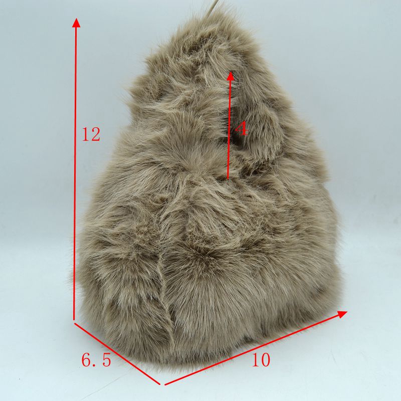 Fluffy Shaggy Plush Handbag with Integrated Top Handle