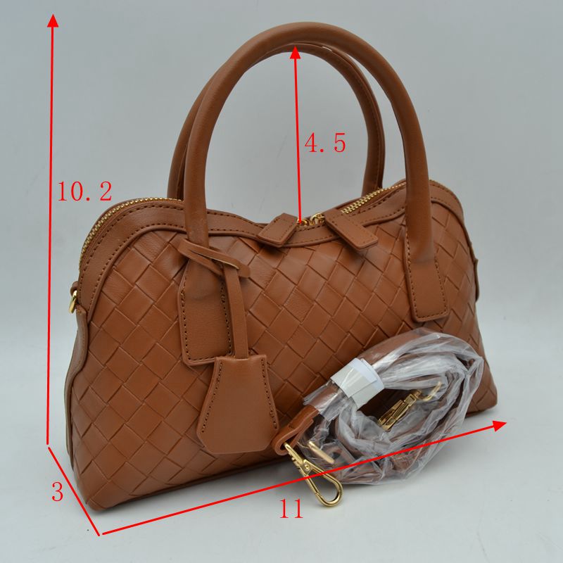 Structured Woven Satchel Bag with Hanging Clochette Accent