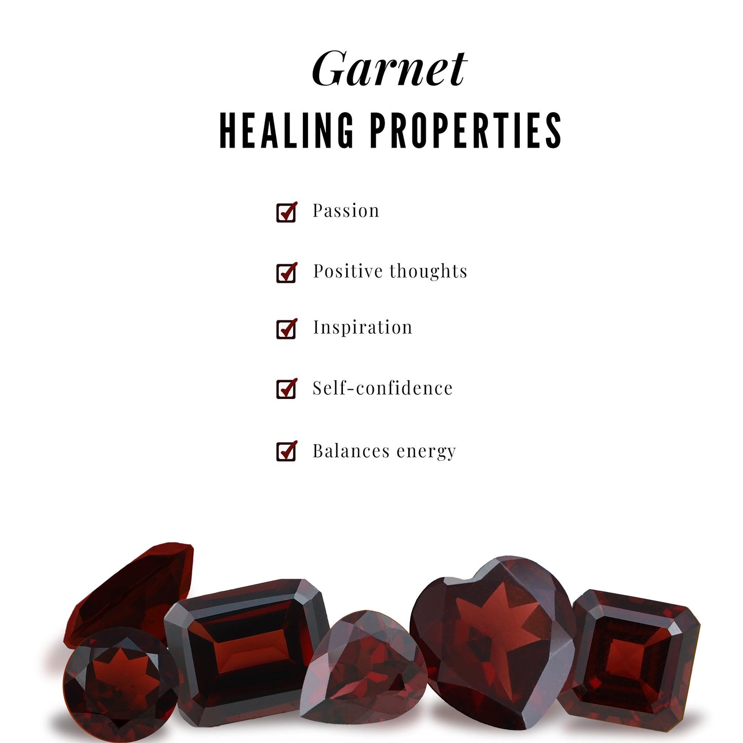 Natural Garnet Diamond Heart Eternity Ring for Anniversary