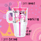 Girl's Affirmations 20oz Kids Tumbler with Handle, Lid & Straw