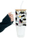 Black Cats on Books Glass Cups