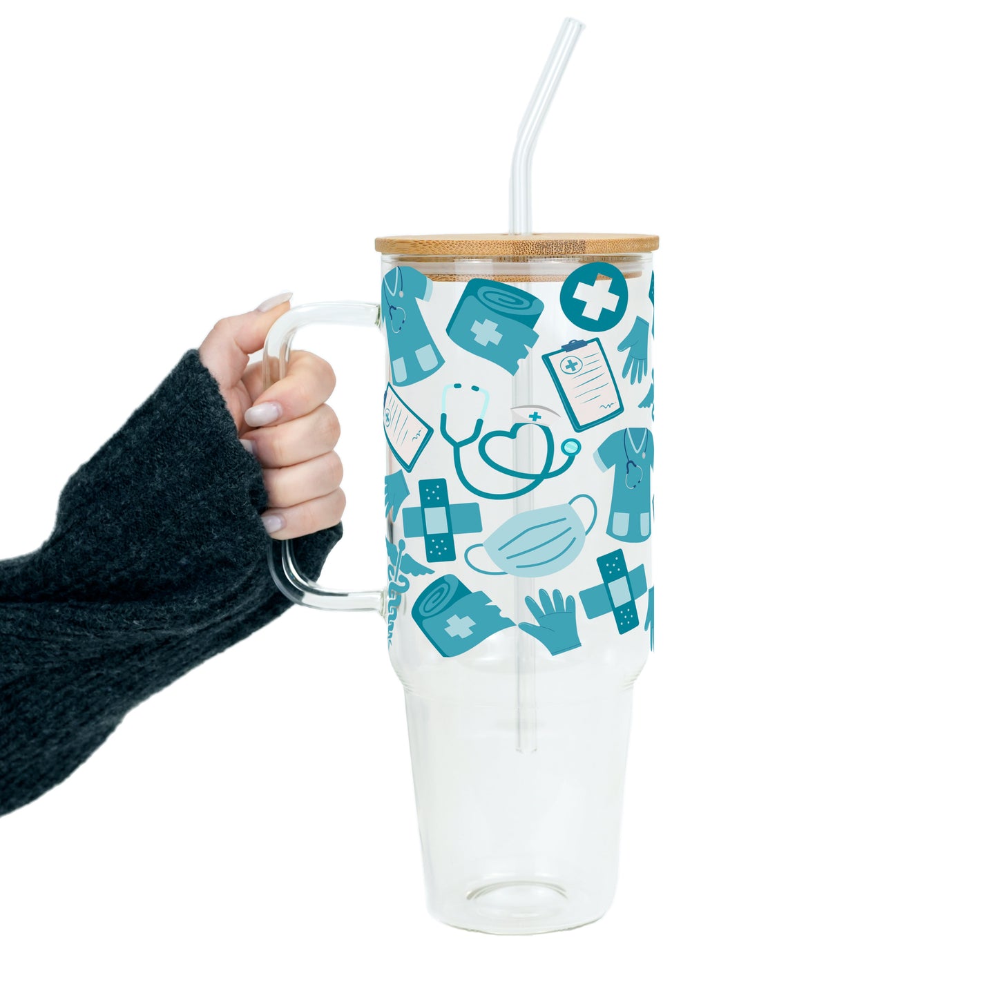 Blue Medical Glass Cups