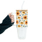 Sunflower With Bees Glass Cups