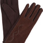 Sakkas Lidy Leather Embroidered Comfortable Warm Snow Touch Screen Finger Gloves