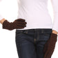Sakkas Lidy Leather Embroidered Comfortable Warm Snow Touch Screen Finger Gloves