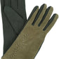 Sakkas Lidy Leather Embroidered Comfortable Warm Snow Touch Screen Finger Gloves