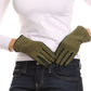 Sakkas Lidy Leather Embroidered Comfortable Warm Snow Touch Screen Finger Gloves