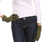 Sakkas Lidy Leather Embroidered Comfortable Warm Snow Touch Screen Finger Gloves