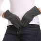 Sakkas Lidy Leather Embroidered Comfortable Warm Snow Touch Screen Finger Gloves