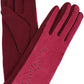 Sakkas Lidy Leather Embroidered Comfortable Warm Snow Touch Screen Finger Gloves