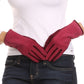 Sakkas Lidy Leather Embroidered Comfortable Warm Snow Touch Screen Finger Gloves