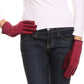 Sakkas Lidy Leather Embroidered Comfortable Warm Snow Touch Screen Finger Gloves