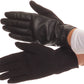 Sakkas Pamb Faux Leather Heather Knit Button Front Warm Winter Touch Screen Gloves