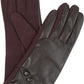 Sakkas Pamb Faux Leather Heather Knit Button Front Warm Winter Touch Screen Gloves