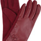 Sakkas Pamb Faux Leather Heather Knit Button Front Warm Winter Touch Screen Gloves