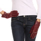 Sakkas Pamb Faux Leather Heather Knit Button Front Warm Winter Touch Screen Gloves