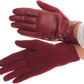 Sakkas Pamb Faux Leather Heather Knit Button Front Warm Winter Touch Screen Gloves