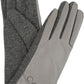 Sakkas Pamb Faux Leather Heather Knit Button Front Warm Winter Touch Screen Gloves