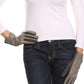 Sakkas Pamb Faux Leather Heather Knit Button Front Warm Winter Touch Screen Gloves