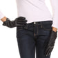 Sakkas Pamb Faux Leather Heather Knit Button Front Warm Winter Touch Screen Gloves