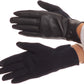 Sakkas Pamb Faux Leather Heather Knit Button Front Warm Winter Touch Screen Gloves