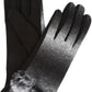 Sakkas Sophie Ombre Knitted Faux Fur Wrist Band Touch Screen Capable Gloves
