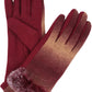 Sakkas Sophie Ombre Knitted Faux Fur Wrist Band Touch Screen Capable Gloves