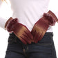 Sakkas Sophie Ombre Knitted Faux Fur Wrist Band Touch Screen Capable Gloves