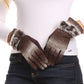 Sakkas Sophie Ombre Knitted Faux Fur Wrist Band Touch Screen Capable Gloves