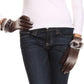 Sakkas Sophie Ombre Knitted Faux Fur Wrist Band Touch Screen Capable Gloves