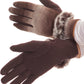 Sakkas Sophie Ombre Knitted Faux Fur Wrist Band Touch Screen Capable Gloves