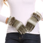 Sakkas Sophie Ombre Knitted Faux Fur Wrist Band Touch Screen Capable Gloves