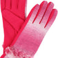 Sakkas Sophie Ombre Knitted Faux Fur Wrist Band Touch Screen Capable Gloves
