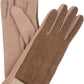 Sakkas Rayanne Soft Classic Knit Faux Leather Wrist Band Touch Screen Warm Gloves