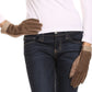 Sakkas Rayanne Soft Classic Knit Faux Leather Wrist Band Touch Screen Warm Gloves