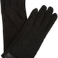 Sakkas Rayanne Soft Classic Knit Faux Leather Wrist Band Touch Screen Warm Gloves