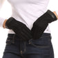 Sakkas Rayanne Soft Classic Knit Faux Leather Wrist Band Touch Screen Warm Gloves