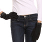 Sakkas Rayanne Soft Classic Knit Faux Leather Wrist Band Touch Screen Warm Gloves
