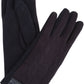 Sakkas Rayanne Soft Classic Knit Faux Leather Wrist Band Touch Screen Warm Gloves