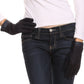 Sakkas Rayanne Soft Classic Knit Faux Leather Wrist Band Touch Screen Warm Gloves