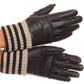 Sakkas Oda Warm Striped Wool Cuff Winter Touch Screen Wrist Length Gloves