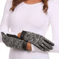 Sakkas Lilith Heather Knit Wrist Length Touch Screen Wrist Snap Winter Gloves