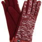 Sakkas Lilith Heather Knit Wrist Length Touch Screen Wrist Snap Winter Gloves
