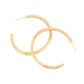 Textured Brass Metal Hoop Earrings (1.6Inch)