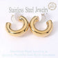 18K Gold Dipped Stainless Steel Chunky Hoop Earrings