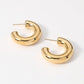 18K Gold Dipped Stainless Steel Chunky Hoop Earrings