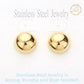 18K Gold Dipped Stainless Steel Metal Dome Stud Earrings
