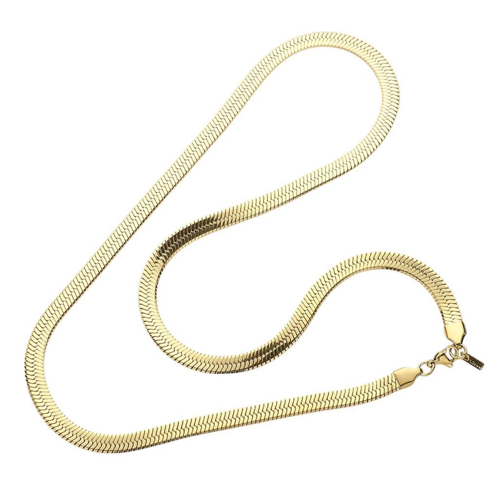 24 Inch, 7mm Stainless Steel Herringbone Chain Necklace