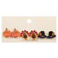 3Pairs - Enamel Thanksgiving Turkey Pumpkin Hat Stud Earring Set